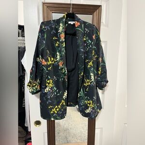 Chico's black floral blazer